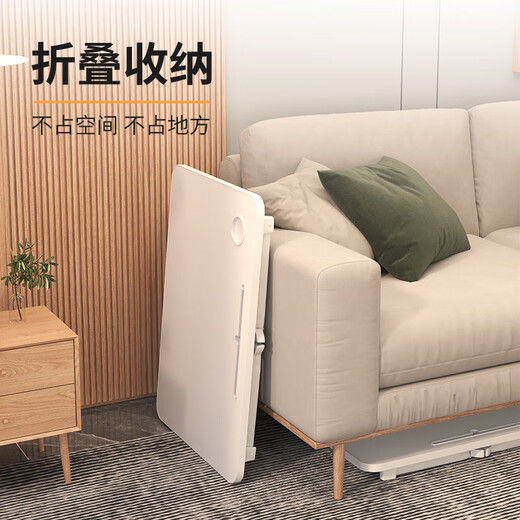 Feiwang Tengda Bed Desk Small Table Foldable Small Table Plate Lazy Simple Bed Desk Notebook Large College Student Dormitory Pearl White-Regular Model (Flat No Card Slot Cup Holder) 60*40*28cm Learn to read and play on mobile phone