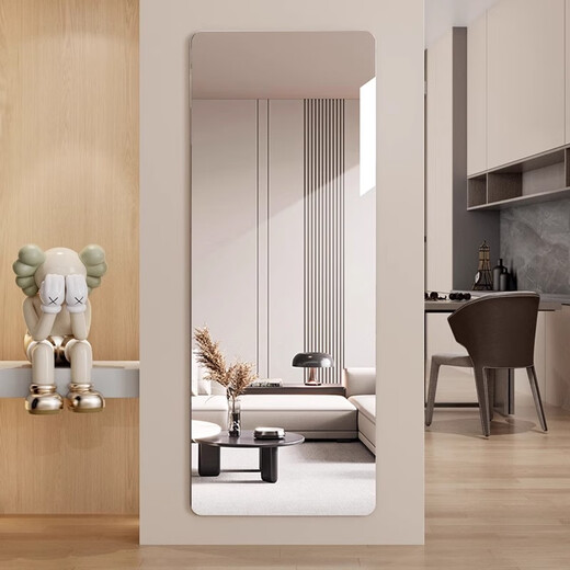 悠若琦穿衣镜亚克力软镜子贴墙自粘全身宿舍家用贴纸墙面高清镜面粘贴镜 圆角软镜30*30 破损包赔 高清成像