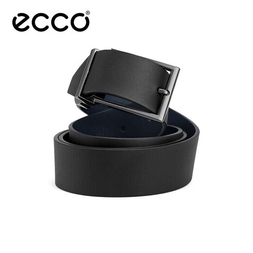 ECCO business casual belt metal pin buckle belt for men 9105892 black/midnight blue 120cm gift box