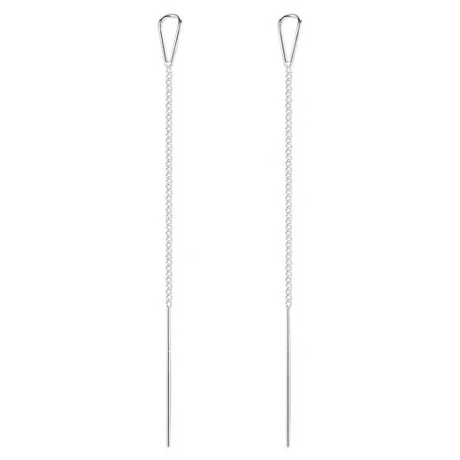 Qi Xiaomi Pure S999 Silver Water Drop Ear Wire Feminine Simple Long Earrings Fashion New Fashion Personalized Ear Hole Earrings Water Drop Ear Wire One Pair