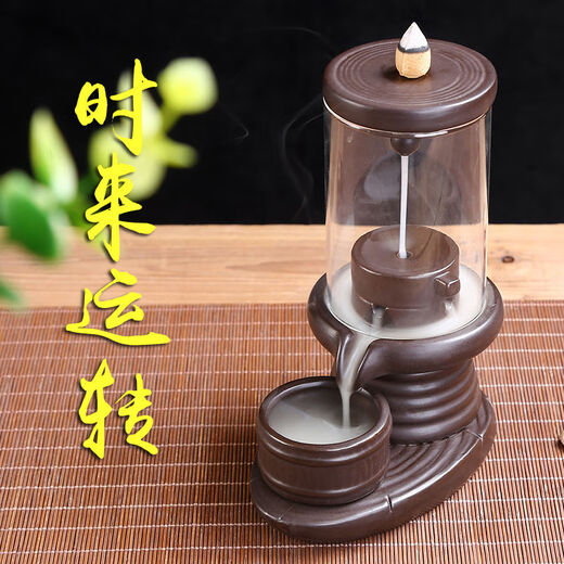 American and foreign new Chinese Zen backflow incense burner, glass cover, windproof, indoor household ornaments, sandalwood, agarwood, smoke, lotus base - praying to the great sage 60 pieces mixed floral fragrance R