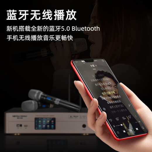 Glen Ralston ktv power amplifier pre-effector with wireless microphone and Bluetooth three-in-one home theater speaker set MK1500 (600W*2) three-in-one power amplifier