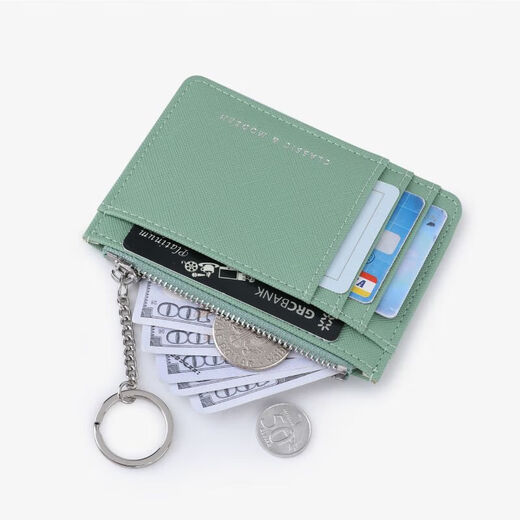 OEMG Cross Pattern Women's Coin Wallet Korean Mini Key Chain Ballet Case Múltiple Tarjeta Pack Pack Girls Birthday Blue