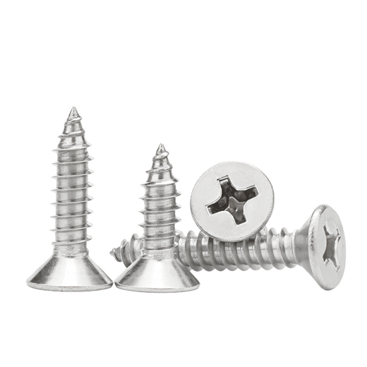 Yuruo M4M5M6 304 stainless steel cross countersunk head self-tapping screw flat head switch cassette fast wire wood screw extension M4*6 (100 pieces