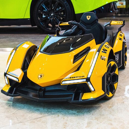 Ha Tong children's electric car, children can sit on it, male and female babies, four-wheel remote control charging toy car stroller, battery car, painted red, four-wheel drive + soft wheel + leather seat + 12V7 battery