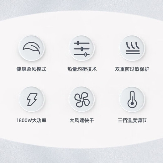 Flyco (FLYCO) Borui hair dryer household high-power negative ion hair dryer constant temperature hair care small and convenient hot and cold wind hair dryer high wind fast drying internet celebrity hair salon student dormitory use Flyco's Borui PH1627 1800W with negative ions