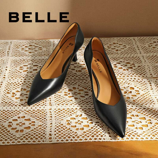 Belle Pointed Toe High Heels Women's Shopping Mall Same Style Ol Style Commuting Leather Shoes 3DY16CQ2 Off the Shelves Black 38 Belle Pointed Toe High Heels Women's Shopping Mall Same Style Ol Style Commuting Leather Shoes 3DY16CQ2 Off the Shelves Black 38