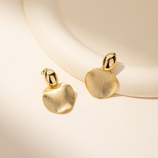 Qlady brushed metal earrings for women 2024 new earrings feminine high-end retro gold earrings birthday gift