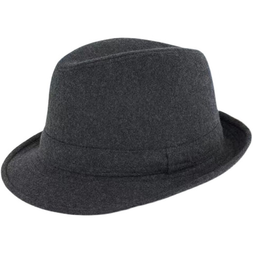 Nozhi Meng Autumn and Winter Solid Color Gift Hat Men's Stage Felt Hat Jazz Hat Middle-aged and Elderly Simple Old Man Hat NM550 Black Average Pier Circumference 58cm