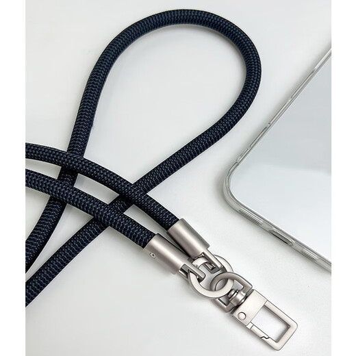ALittleFlower mobile phone lanyard halter neck cross-body bold jewelry shell outdoor anti-theft rope sports travel mountaineering camera mobile phone chain strap rope suitable for Apple 17 Huawei dark gray long