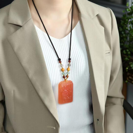 Moyun herring stone zodiac ox pendant with handmade rope, uniform color and gorgeous color, super beautiful in real life