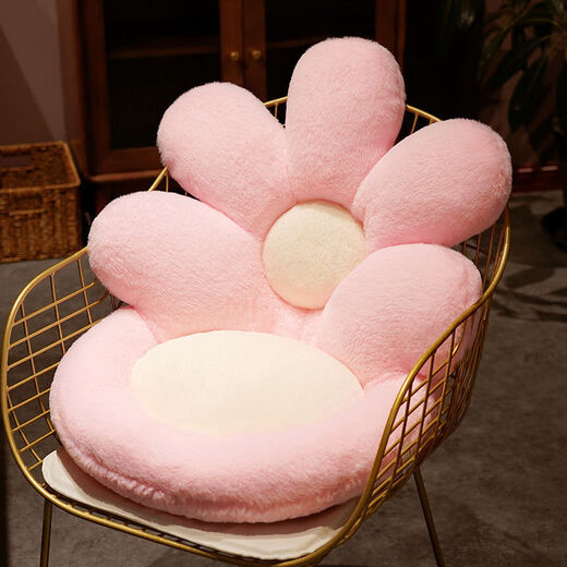 Feather pocket flower cushion butt cushion office sedentary chair cushion backrest all-in-one student dormitory floor butt cushion green flower anti-rabbit plush 50*50cm non-slip and comfortable