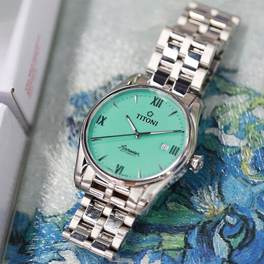 Titoni Reloj suizo Air King Series Reloj mecánico automático con correa de acero para mujer 23908-S-691 Regalo