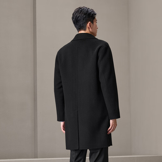 Heilan House (HLA) coat men's light business classic flat lapel pure wool coat men winter black 08 M 170/88A recommended 125~136Jin Jin equals 0.5 kg