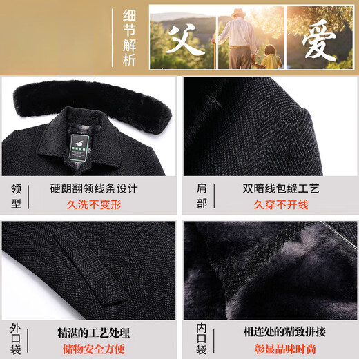 Dad's winter coat outer suit for middle-aged and elderly people 50 years old and 60 years old, male grandfather 70 plus velvet and thickened cotton clothes for dad 80 years old, black gray 165/S suitable for 95 Jin Jin equal to 0.5 kg or less