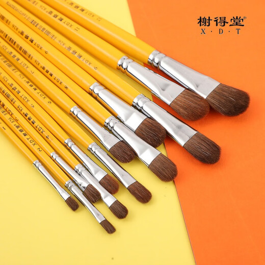 谢德堂水粉画笔榭得堂狼毫笔刷826丙烯油画半圆水彩毛笔套装 双号套装(2号4号6号8号10号12号)