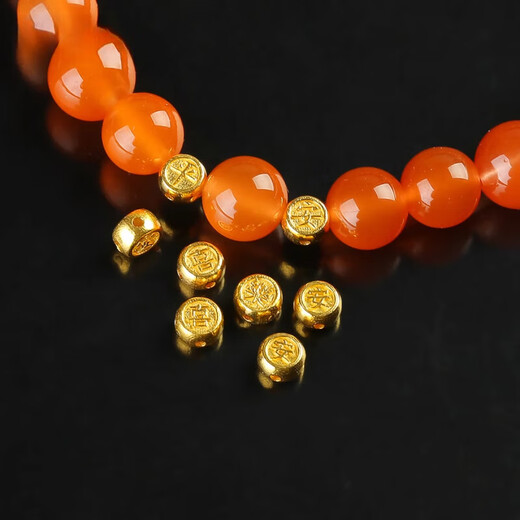 Tris 18k gold ancient gold peace and joy separation beads zodiac year diy handmade jewelry accessories hand rope bracelet bracelet with beads positive and negative safety model/single