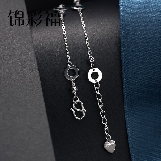 Jincaifu platinum bracelet women's fashion round acacia bracelet pt950 platinum gift for girlfriend platinum round acacia bracelet about 2.8