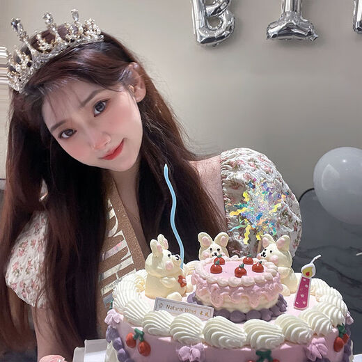 Birthday crown tiara for girls, high-end goddess 18-year-old adult headband, elegant princess bride wedding J silver birthday crown