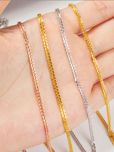 Zhongyi Pt950 platinum necklace women's and men's Chopard chain pure 18k gold imitation rose gold extended snake bone chain plain chain Au750 gold Chopard chain 2g56cm