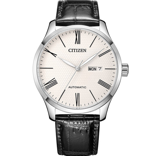 CITIZEN watch men's Japanese and Korean watch automatic mechanical white plate day display belt business Christmas gift NH8350-08A