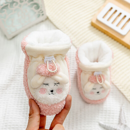 Dora Mag Baby Cotton Zapatos Autumn and Winter Baby Plus Velvet espesado calzado Sobre suave Sobre cubierta de algodón de algodón recién nacido La cubierta del pie de algodón no cae de los zapatos grises [terciopelo agregado] M tamaño [Longitud interna 11 cm aproximadamente 0-6 meses]