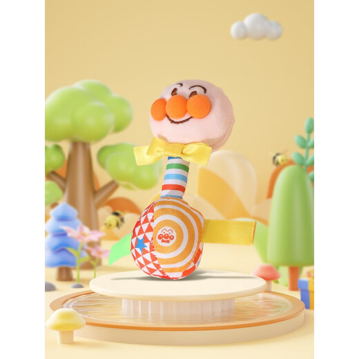 OLOEY Anpanman Handglocke Sandhammer Babyrassel kann 0 bis 1 Baby kauen, um seinen Kopf zu heben, um Neugeborene Spielzeug Stoffhanteln zu üben