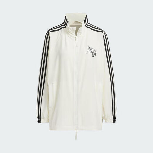 Adidas Clover Jacket Femme 2025 Automne et Hiver Nouveau Vêtements de Sport Lâches Décontractés Col Montant Tissé Veste Coupe-Vent JI9768 Han Jade Blanc XL