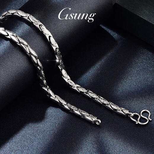 GsunG platinum necklace men's grand PT950 new knight chain platinum necklace men's three-dimensional car flower shiny necklace. Please contact customer service for customization of different lengths and weights.