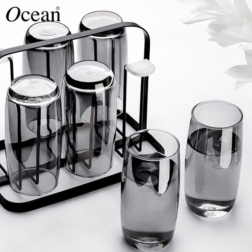 Ouxin imported from Thailand glass cold kettle water cup set household light luxury gray high temperature resistant cup holder
