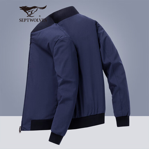 Septwolves Shopping Mall Same Style Jacket Men's Autumn Business Casual Solid Color Jacket Men's Baseball Collar Top Clothing