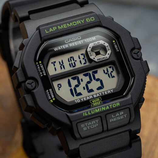 CASIO watch men's small square sports waterproof student men's and women's watch multi-functional non-mechanical electronic watch WS-1400H-1A