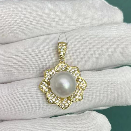 Pearl 10-11mm Australian white pearl pendant South Sea white pearl seawater pearl pendant S925 silver