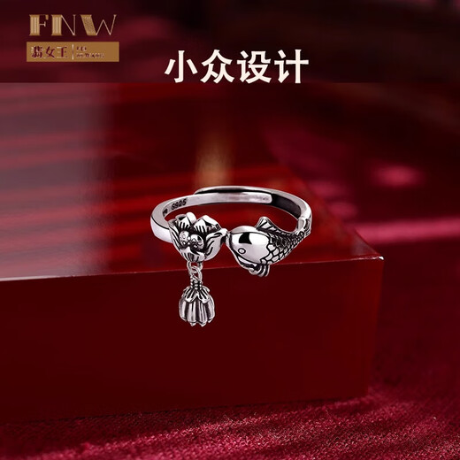 Shixiang Girls Single Ring Silver Finger Female Solid Silver Retro Index Finger Opening Niche Design Cold Silver Jewelry Gift Budget-conscious Opening Adjustable