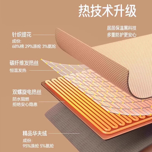 Dishini Heated Shawl Electric Heated Shawl Blanket USB Mobile Power Heating Shawl Office Outdoor Leg Warmer Artifact Electric Heated Body Warming Blanket Cedar Apricot 3-level Temperature Adjustment + Detachable Washable