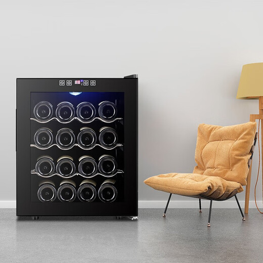 Bacchus red wine cabinet constant temperature wine cabinet home mini small electronic wine cabinet wine foreign wine cabinet embedded storage wine cabinet refrigerated tea cigar cabinet constant humidity living room kitchen light luxury 50L stainless steel shelf style 16 pieces