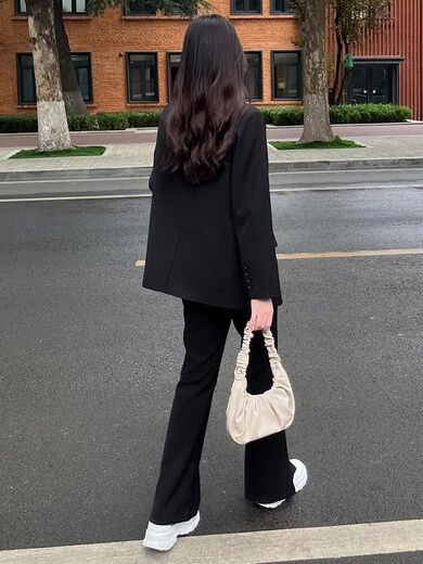 Yusenlian Spring and Autumn New Style Suit Suit Women's Formal Wear College Student Teacher Interview Professional Work Defense Black Suit Jacket Three-piece Set L_Recommendation 105-115Jin Jin is equal to 0.5 kg