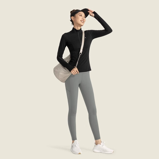 VFU half-zip fitness wear women's long-sleeved sports running top set yoga wear Pilates training wear autumn and winter healing blue-high elasticity on all sides S recommended 43-48kg