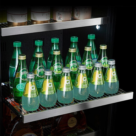 BAIKAILUN office glass door red wine tea beverage cabinet small home commercial living room fruit preservation cabinet air-cooled frost-free refrigerated cabinet display cabinet 1.25 meters high air-cooled frost-free flat style