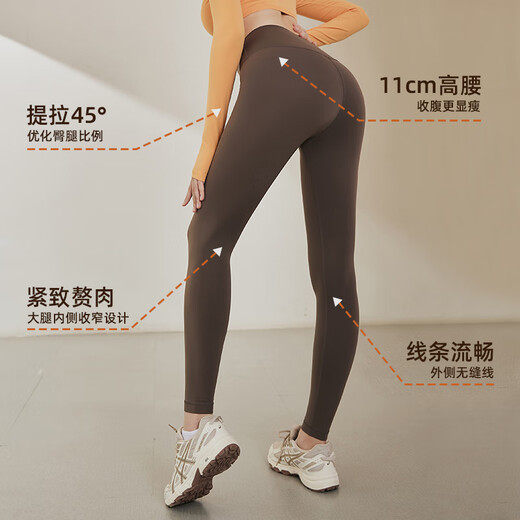 LULUUVTTOH autumn and winter plus velvet warm yoga pants for women's running sports small thin velvet fitness pants professional Pilates training tights graphite gray S