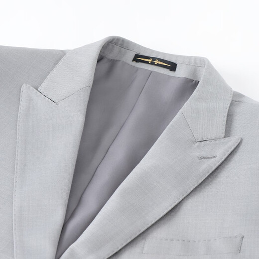 
HAIPAIHAOYU suit men's double-breasted business formal wear, waffle-necked slim suit professional suit banquet dress double slit 9901 light gray 180A