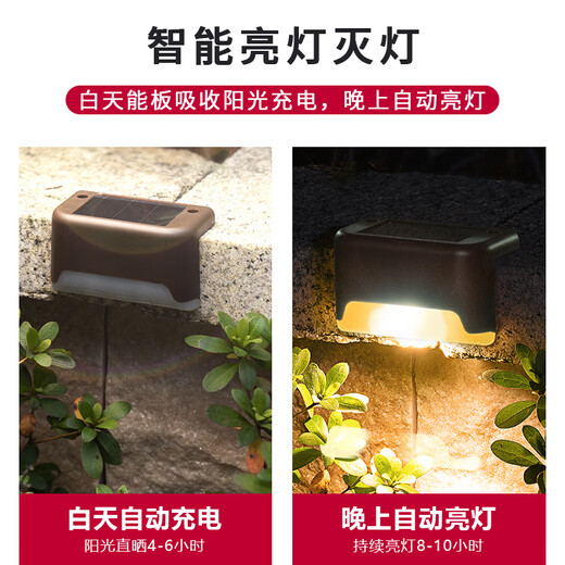 Micro Solar Outdoor Step Light Garden Light Wall Guardrail Light Railing Fence Stair Balcony Ambient Light Lantern 12 Pack Colored Light Brown Shell