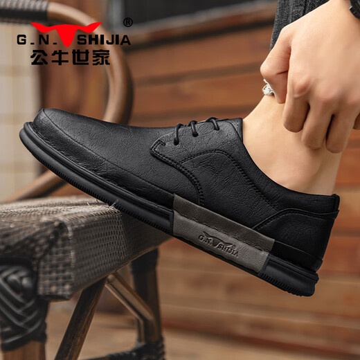 Bull Family Men's Shoes 2025 New Breathable Leather Shoes Men's Cowhide Business Casual Shoes Soft Sole Versatile Driving Shoes Men
