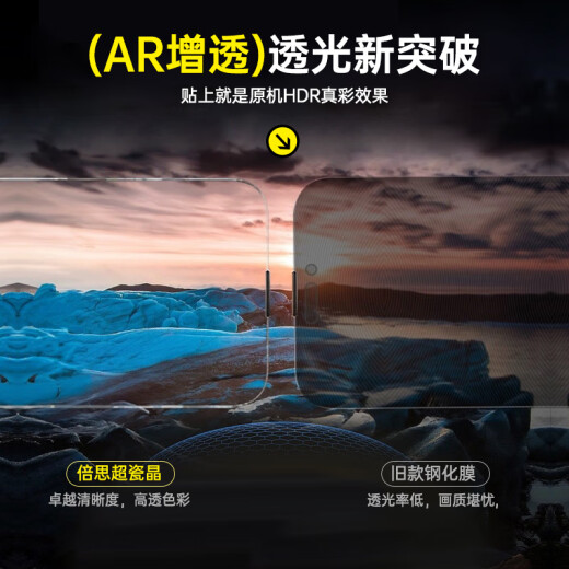 Baseus super porcelain crystal explosion-proof film suitable for iPhone15Pro tempered film Apple 15Pro mobile phone film anti-dust fall anti-fingerprint ultra-thin full coverage dust-free warehouse film 2 pieces