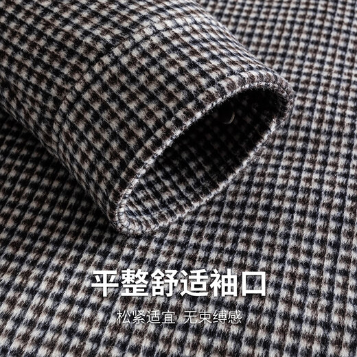 Dances with Wolves Wool Jacket Men's Winter Fashion Houndstooth Jacket Men's Down Jacket 003 Medium Gray 185