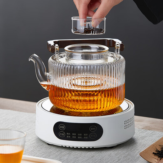 Mesni steaming integrated teapot glass tea brewing teapot steaming teapot lifting beam teapot Kung Fu tea set