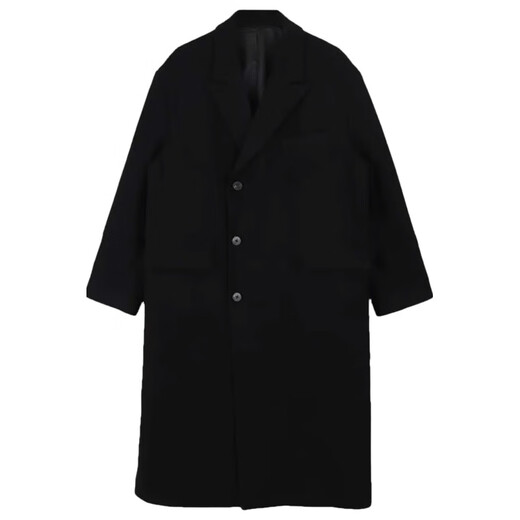 OEMG autumn and winter high street retro mid-length woolen coat men's knee-length windbreaker British thickened handsome woolen coat khaki-cotton L recommended 100-110Jin Jin equals 0.5 kg