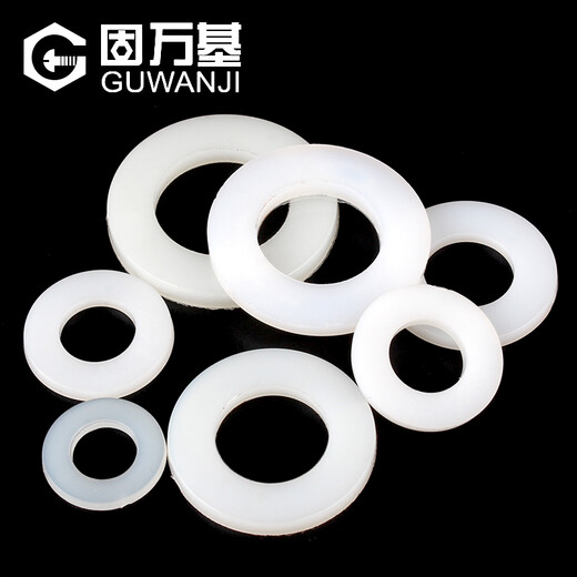 Guwanji white enlarged nylon gasket plastic gasket insulating rubber flat gasket plastic round ultra-thin nylon flat gasket M3*6*1 (100 pieces)