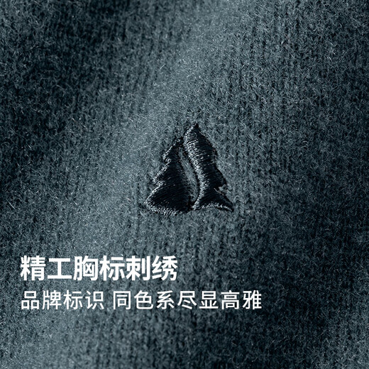 Shanshan 100% sheep wool cardigan men's autumn and winter business casual embroidered warm pullover half turtleneck bottoming shirt