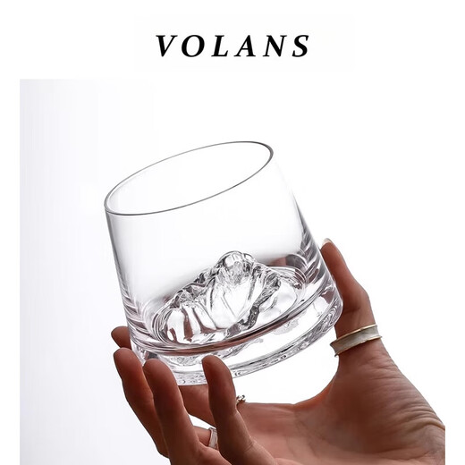 Valens Jade Cup Japanese Whiskey Cup Viewing Mountain Cup Crystal Glass Snow Mountain Cup | Yuman Wooden Cup Viewing Mountain Cup - 1 piece